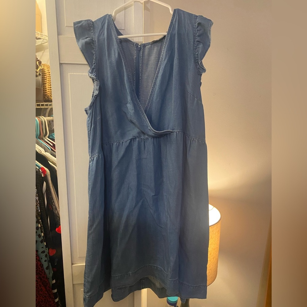 LOFT Sleeveless Chambray Dress